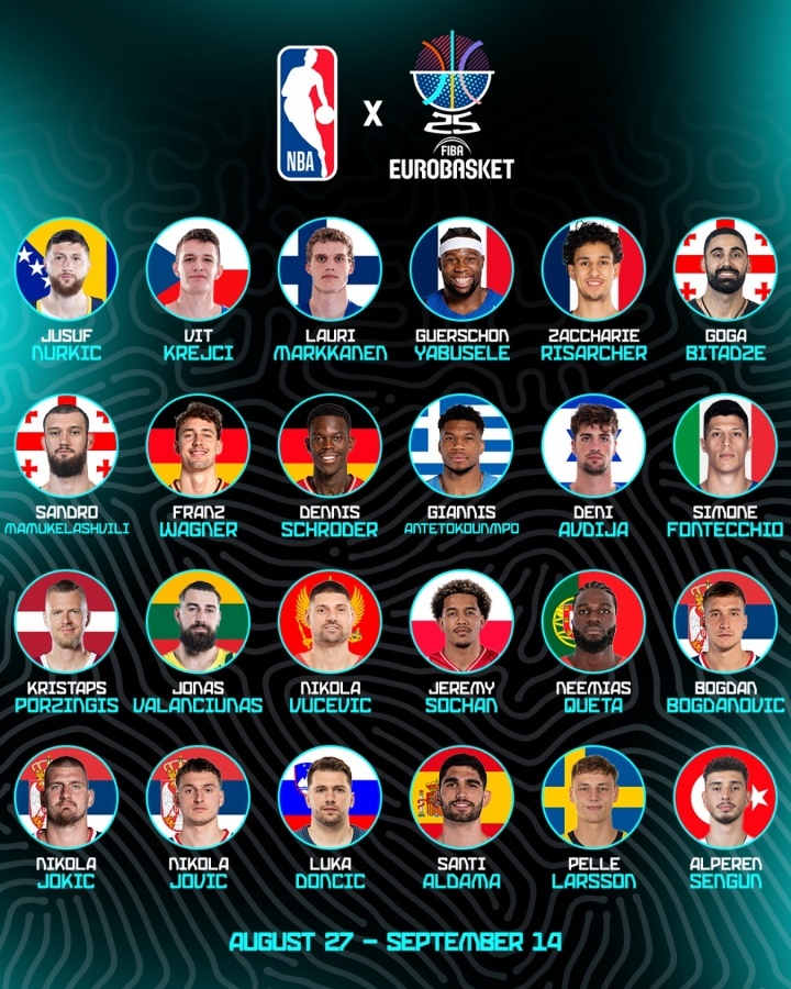 比赛来了欧锦赛明日揭幕开打！届时23名NBA球星将领衔征战！